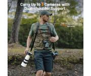 PGYTECH Camera Strap Master, Imbragatura Doppia Spalla in Pelle per 3 Fotocamere