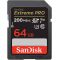 Sandisk Extreme Pro Scheda di Memoria da 64 Gb, Velocità di Lettura Fino a 170 MB/S, Classe 10, U3, V30