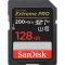 Sandisk Extreme Pro Scheda di Memoria SDXC da 128 Gb, Velocità di Lettura Fino a 200 MB/S, Classe 10, U3, V30