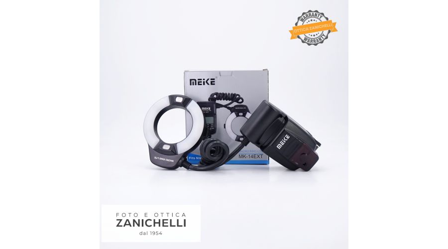 Meike MK-14EXT iTTL TTL LED luce flash macro ad anello per Nikon Usato 