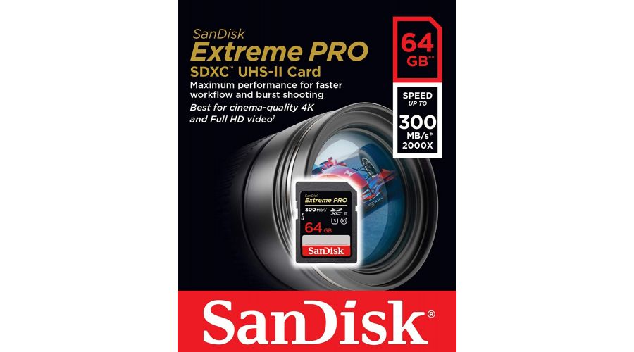SanDisk Extreme PRO UHS-II 64 GB, Scheda di Memoria SDXC Classe 10, U3, velocità di lettura fino a 300 MB/s- foto 2