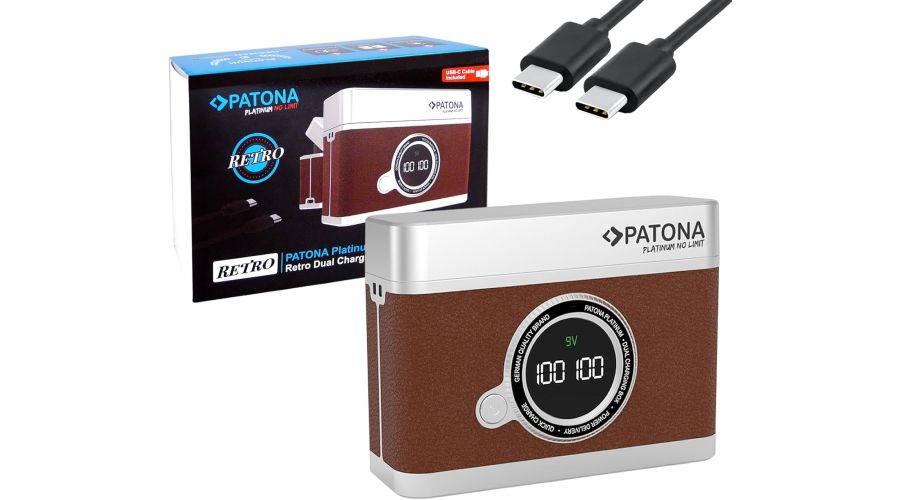 PATONA Platinum Retro Dual Caricatore USB-C Per Sony NP-FZ100