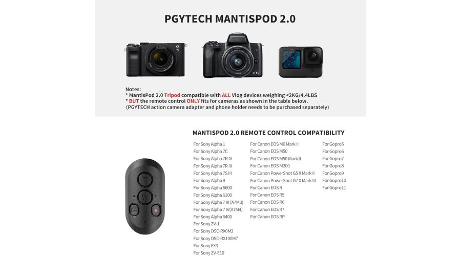 PGYTECH MANTISPOD 2.0 REMOTE CONTROL KIT- foto 3