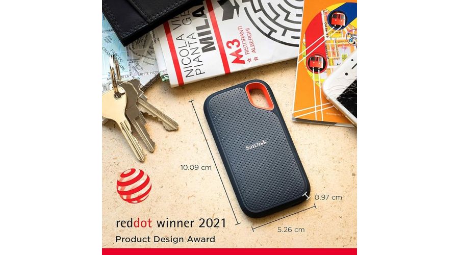 SanDisk 2TB Extreme SSD portatile, Unità a stato solido NVMe esterna, fino a 1050 MB/s, USB-C, USB 3.2- foto 2