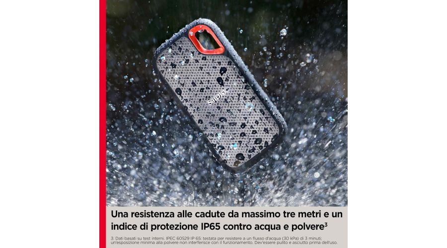 SanDisk 2TB Extreme SSD portatile, Unità a stato solido NVMe esterna, fino a 1050 MB/s, USB-C, USB 3.2