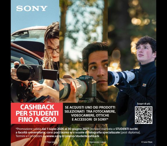 SONY Cashback STUDENT 2025 promozione